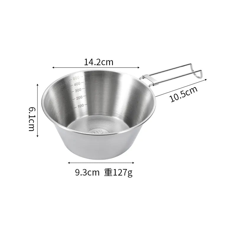 Outdoor Foldable Camping Bowl - Portable 304 Stainless Steel