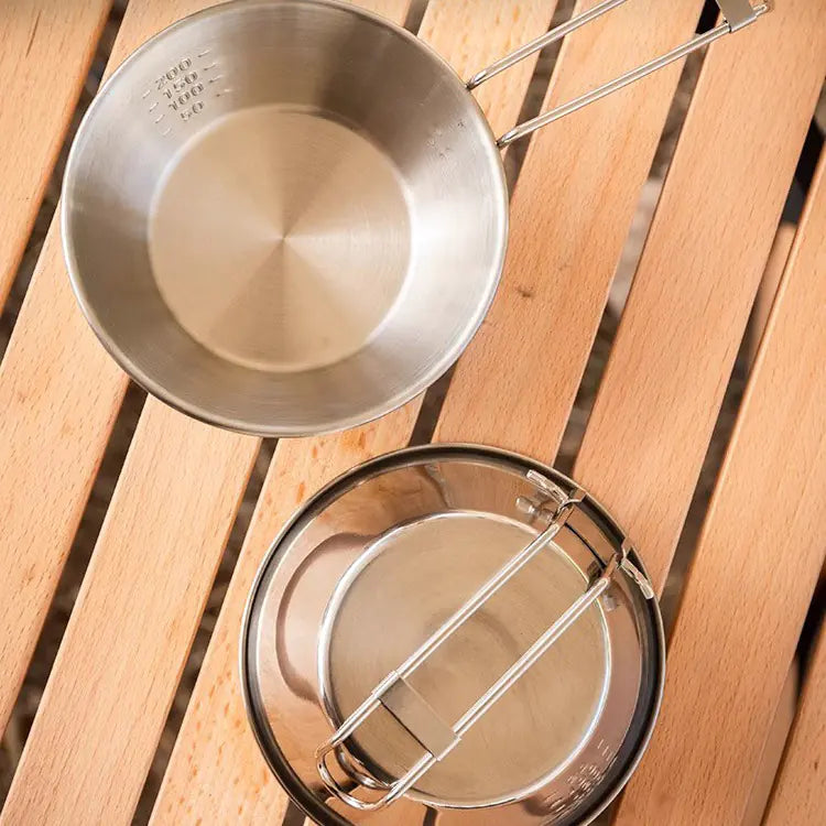 Outdoor Foldable Camping Bowl - Portable 304 Stainless Steel