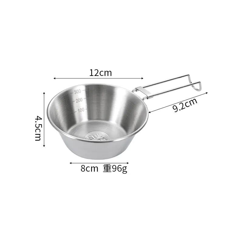 Outdoor Foldable Camping Bowl - Portable 304 Stainless Steel