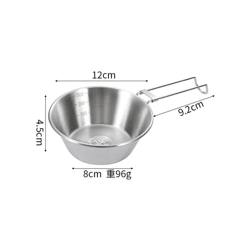 Outdoor Foldable Camping Bowl - Portable 304 Stainless Steel