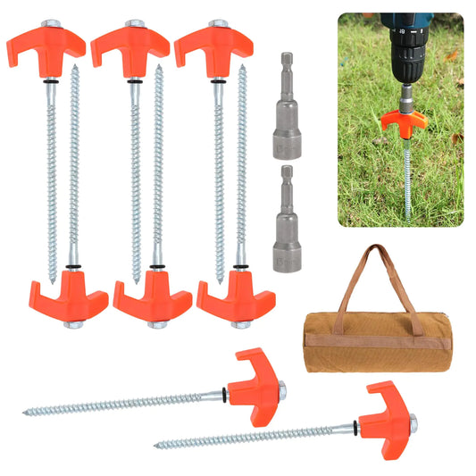 8" Screw in Tent Stakes 8Pcs